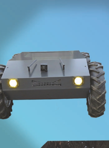 R-UGV traversing terrain